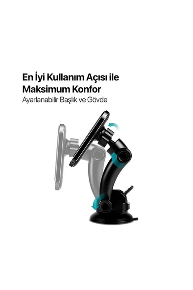 Ttec 2KS18 Aircharger Drive M Magsafe Uyumlu Kablosuz Şarj Özellikli Mıknatıslı Araç Içi Telefon Tutucu - 4