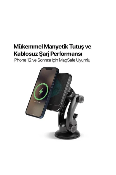 Ttec 2KS18 Aircharger Drive M Magsafe Uyumlu Kablosuz Şarj Özellikli Mıknatıslı Araç Içi Telefon Tutucu - 2