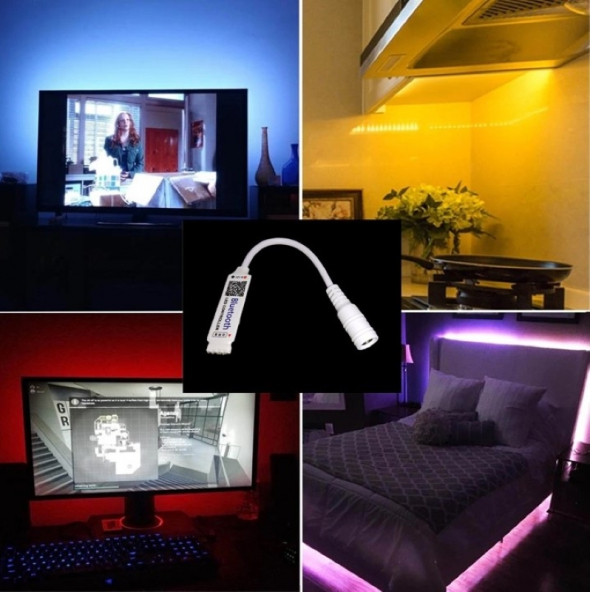 BLUETOOTH RGB ŞERİT LED KONTROL MODÜL CİHAZI TELEFON ÜZERİNNDEN KONTROL - 4