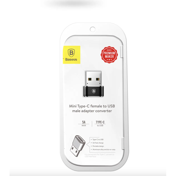 Baseus Type-c den USB ye Çevirici Dönüştürücü Adaptör Siyah - Resim 5