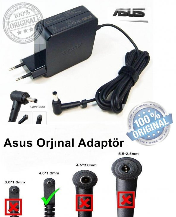 Orjinal ASUS ZenBook U38N, U38DT, U38N Adaptör Şarj Cihazı 19v 3.42A