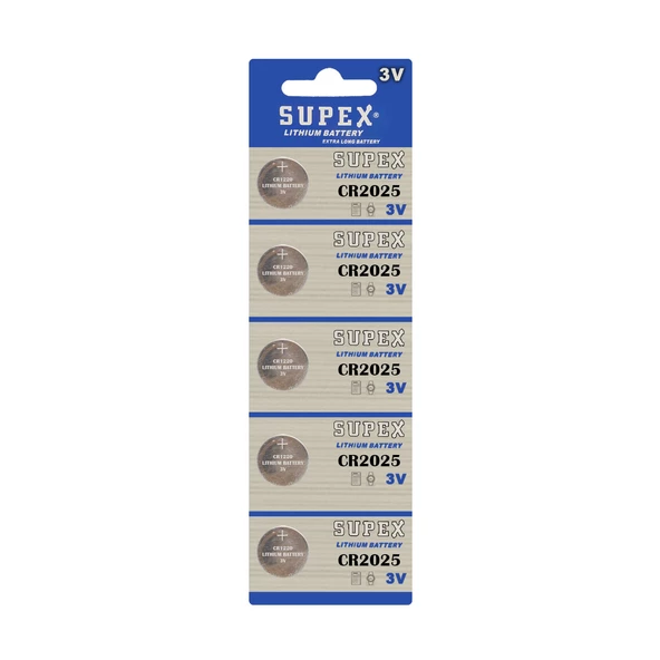 SUPEX CR2025 PARA PİL (5Lİ PAKET)