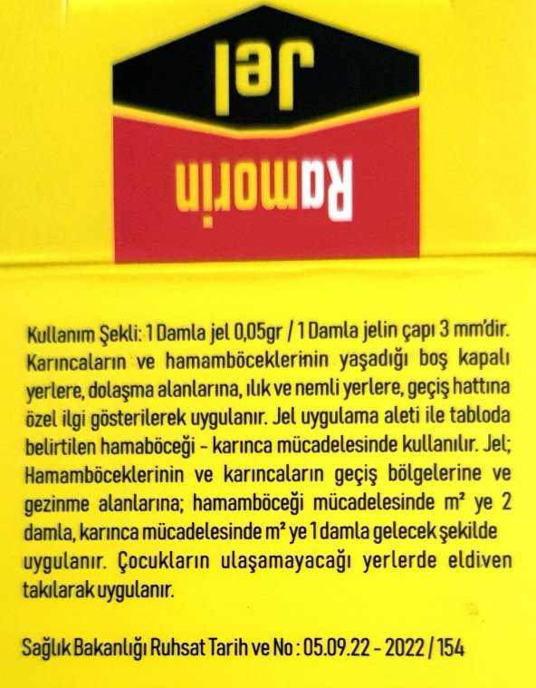 Ramorin Jel Hamam Böceği Karınca Mücadelesi Hazır Damla Yem 20 Gram - 3