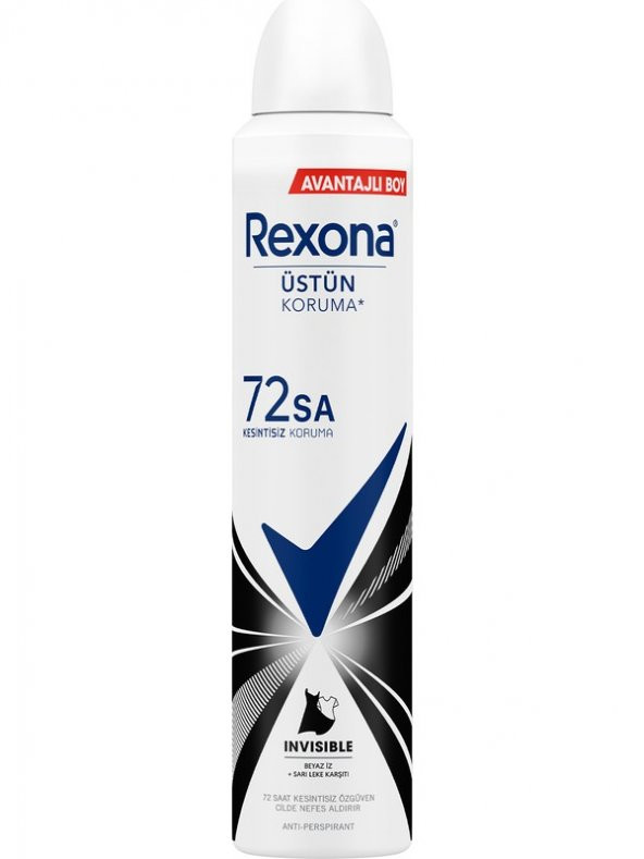 Rexona Kadın Deodorant Invisible Beyaz Iz Sarı Leke Karşıtı 72 Saat Koruma 200 ml - 2
