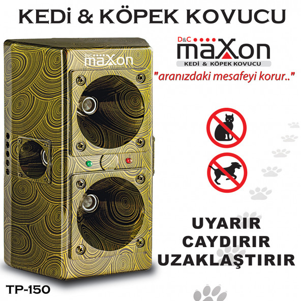 Maxon TP-150 Sabit Tip Ultrasonik Kedi Kovucu ve Köpek Kovucu Elektronik Cihaz,Uyarır ve Uzaklaştırır