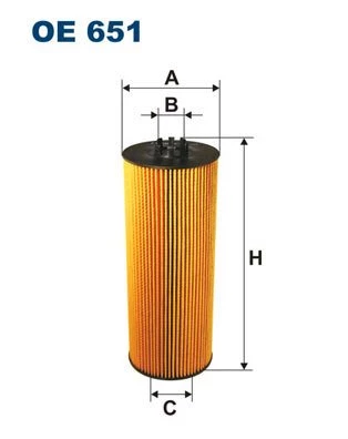(FILTRONOE651)YAĞ FİLTRESİ MERCEDES 1831 K-1832 L-1832 L-1836 L-1840 K 03=>