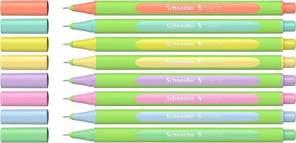 Schneider 191088 Fineliner Serisi 0,4 mm 8'li Paket Pastel Karışık Renk Set - 3