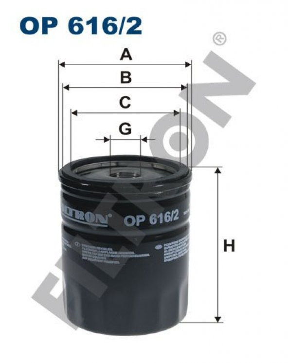 (FILTRONOP616/2)YAĞ FİLTRESİ VW LUPO 1.0 50HP 10/98-05/05