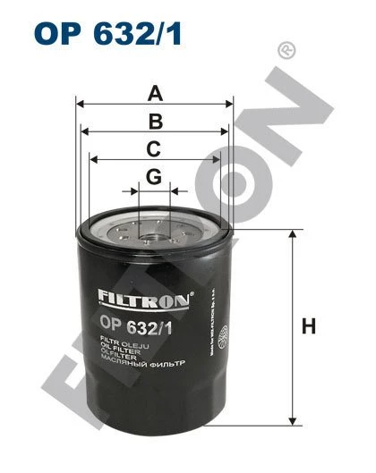 (FILTRONOP632/1)YAĞ FİLTRESİ KIA MOTORS PREGİO 2.7 D 83HP 06/96-