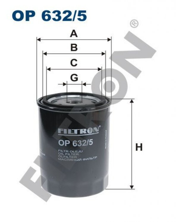 (FILTRONOP632/5)YAĞ FİLTRESİ ACCENT-ELANTRA-GETZ 1.5-2.0 CRDI
