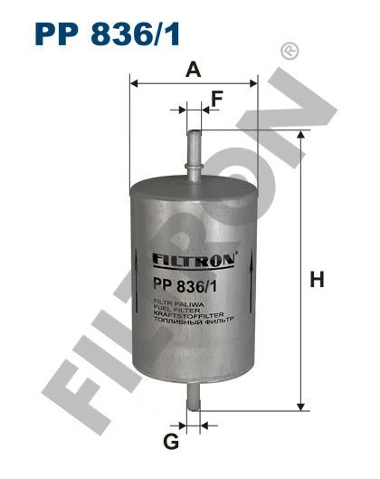 (FILTRONPP836/1)YAKIT FİLTRESİ BORA-GOLF IV-MULTIVAN V-TRANSPORTER V-OCTAVIA-TOLEDO II-LEON-AUDI TT-A4