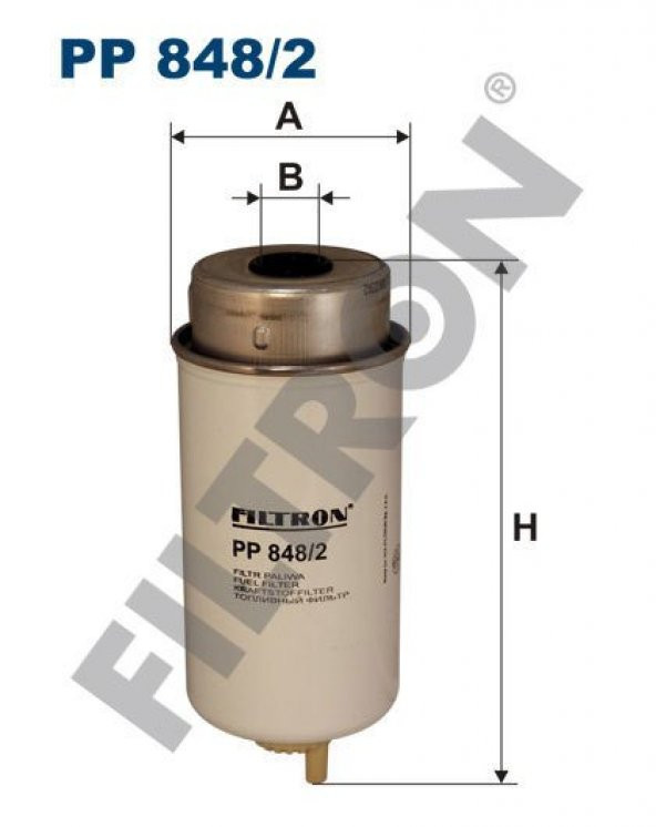 (FILTRONPP848/2)YAKIT FİLTRESİ FORD TRANSİT 2.0 TD-CI (92 KW/125 HP) (05/02-10/04)- 2.4 TD-CI (101 KEW/137 HP)(197mm