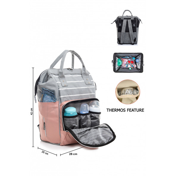 Anne Bebek Bakım Çantası Pembe Kız Bebek Hastane Çıkışı Bebek Doğum Çantası - 4