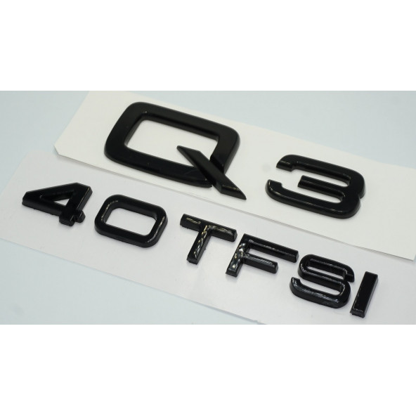 Audi Q3 40 TFSi Parlak Siyah ABS 3M 3D Bagaj Yazı Logo Orjinal Ürün - 2