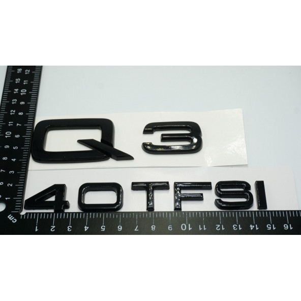 Audi Q3 40 TFSi Parlak Siyah ABS 3M 3D Bagaj Yazı Logo Orjinal Ürün - 3
