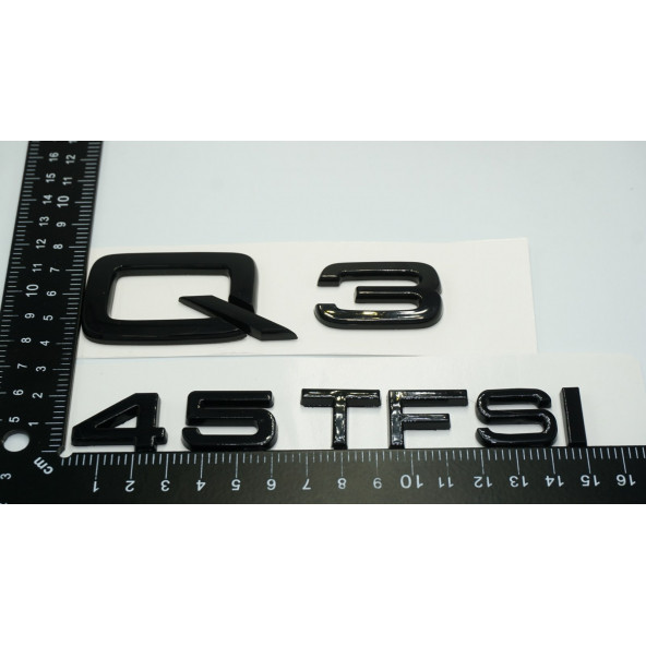 Audi Q3 45 TFSi Parlak Siyah ABS 3M 3D Bagaj Yazı Logo Orjinal Ürün - Resim 3