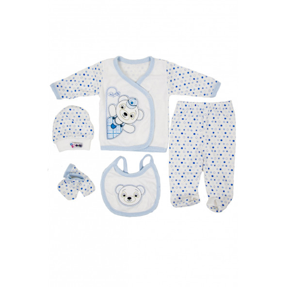 Bebek Giyim Hastane Çıkışı Kıyafetleri Doğum Hediyesi Yeni Doğan Bebek Tulum Çocuk Zıbın Seti - 3