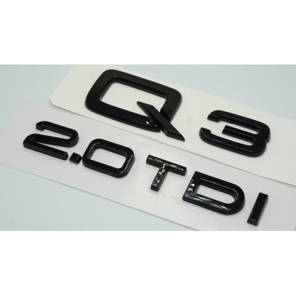 Audi Q3 2.0 TDi Parlak Siyah ABS 3M 3D Bagaj Yazı Logo Orjinal Ürün - 2