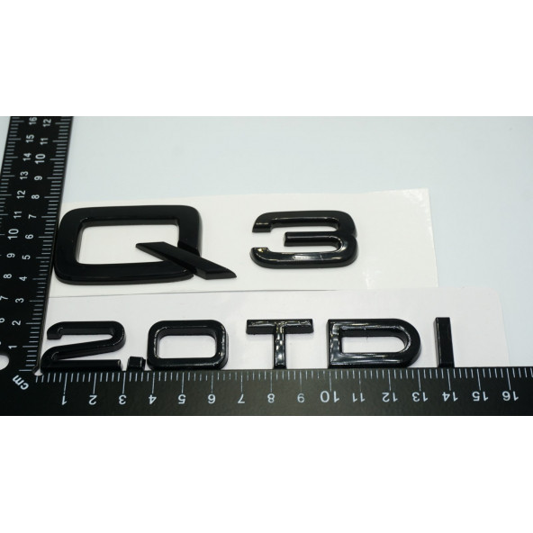 Audi Q3 2.0 TDi Parlak Siyah ABS 3M 3D Bagaj Yazı Logo Orjinal Ürün - 3