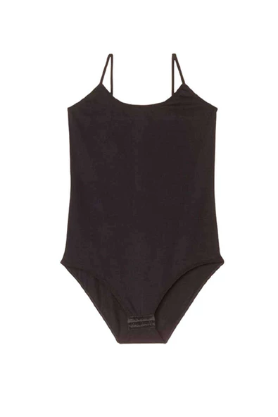 İp Askılı Kadın Çıtçıtlı Body Siyah - Resim 2