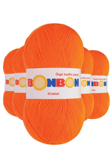5 Adet Kristal El Örgü Lif İpi Turuncu 98215 ürün görseli 1