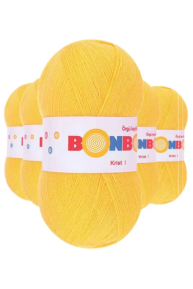 5 Adet Kristal El Örgü Lif İpi Sarı 98217 ürün görseli 1