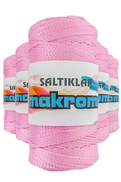 5 Adet Polyester Makrome İpi 1545 Pembe 100 gr ürün görseli 1