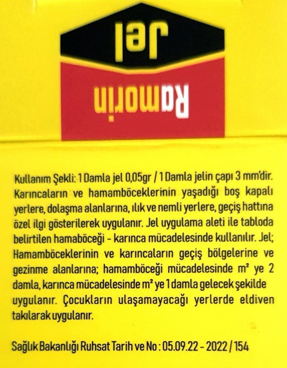 Ramorin Jel Hamam Böceği Karınca Mücadelesi Hazır Damla Yem 20 Gram - 3