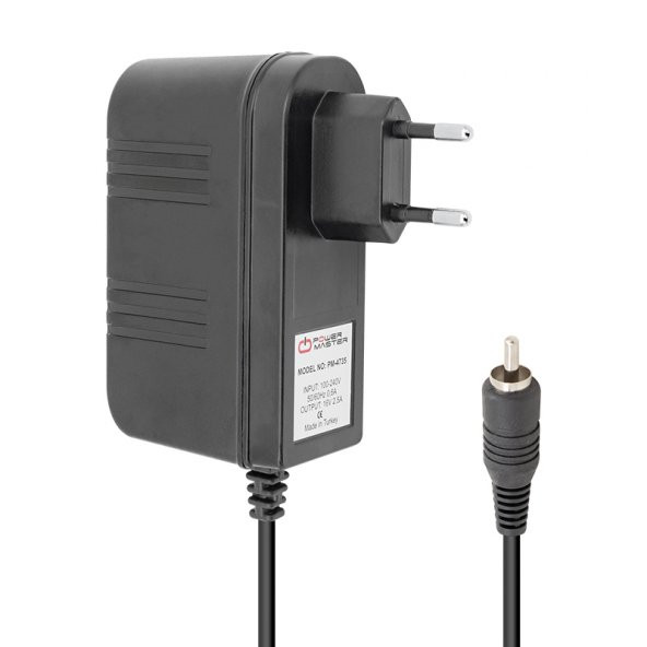 POWERMASTER PM-4735 16 VOLT - 2.5 AMPER PRİZ TİPİ TOS FİŞLİ RCA SANTRAL ADAPTÖRÜ