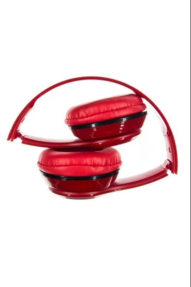Kırmızı Kulak Üstü Portatif Katlanır Stereo Kulaklık - 3