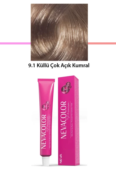 Premium 9.1 Küllü Çok Açık Kumral - Kalıcı Krem Saç Boyası 50 g Tüp