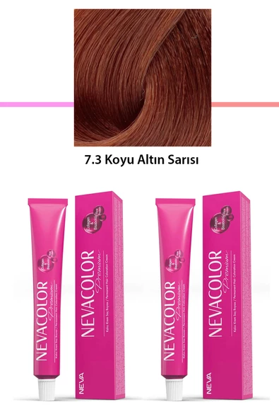 2 li Set Premium 7.3 Koyu Altın Sarısı - Kalıcı Krem Saç Boyası 2 X 50 g Tüp