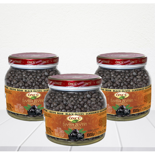 Öncü 1 kg Siyah Yağlı Zeytin 2XS(351-380) 3 adet