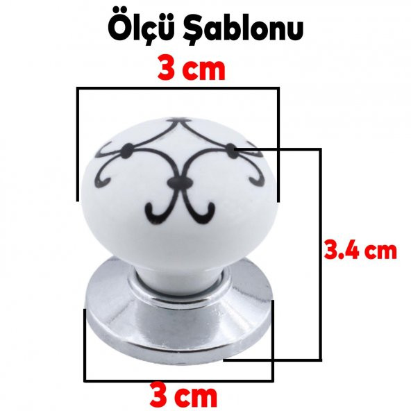 Mobilya Çekmece Dolap Kapak Kulpu Kulbu Beyaz Krom Renk Polimer Kulp - Resim 3