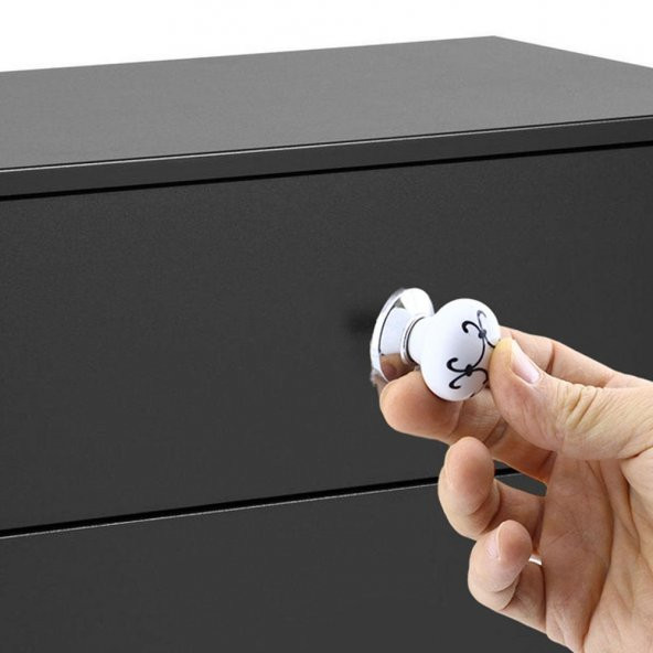 Mobilya Çekmece Dolap Kapak Kulpu Kulbu Beyaz Krom Renk Polimer Kulp - Resim 5