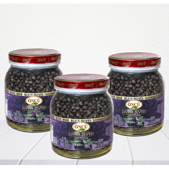 Öncü 1 kg Siyah Yağlı Zeytin 3XS(381-410) 3 adet