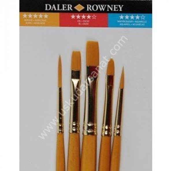 D.Rowney Simply Sentetik Fırça Seti 5 li - Resim 2