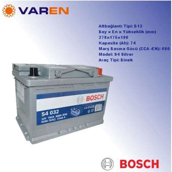 Bosch 12V 74 Ah Akü - 72 Amper Ebadinda - 2