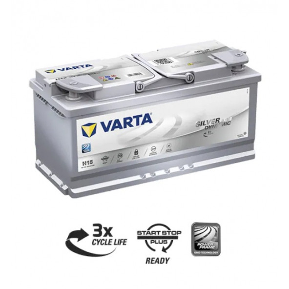 Varta Silver Dynamic H15 Start-Stop Agm 12 V 105 Ah 950Cca Akü