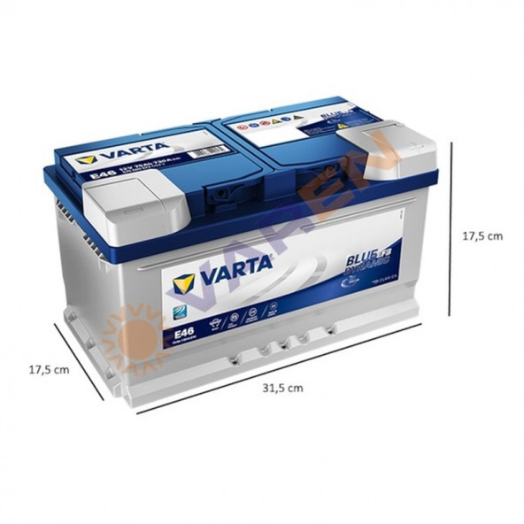 Varta Blue Dynamic Efb E46 Start-Stop 12 V 75 Ah 730 Cca Akü - 2