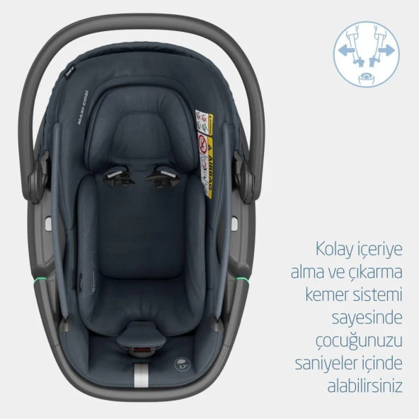 Maxi-Cosi Coral 360 Dönebilir Yatabilir İsofix Bazalı 2'si Bir Arada Ana Kucağı ve Oto Koltuğu Essential Green - 4