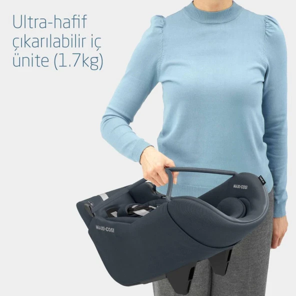 Maxi-Cosi Coral 360 Dönebilir Yatabilir İsofix Bazalı 2'si Bir Arada Ana Kucağı ve Oto Koltuğu Essential Green - 5