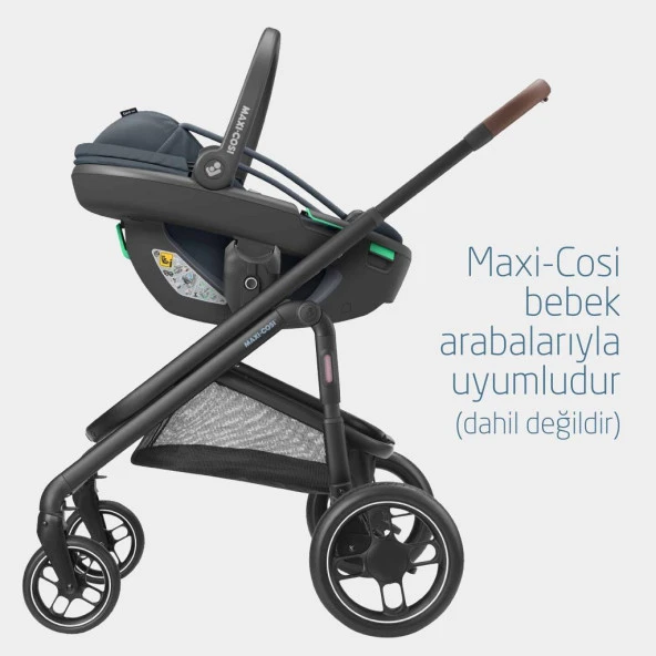Maxi-Cosi Coral 360 Dönebilir Yatabilir İsofix Bazalı 2'si Bir Arada Ana Kucağı ve Oto Koltuğu Essential Green - 8