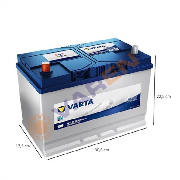 Varta Blue Dynamic G8 12 V 95 Ah 830A (En) Ters Kutup Akü - 2
