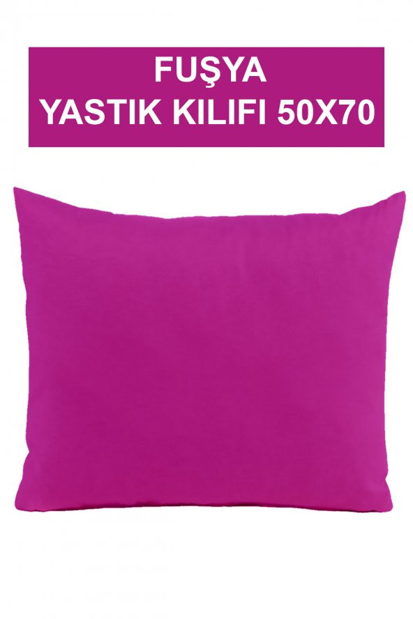 Fuşya 2li Yastık Kılıfı Beyaz Fermuarlı 50x70 Cm - 3