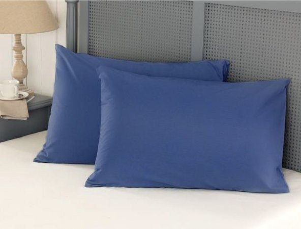 Fermuarlı 2li Lacivert Yastık Kılıfı 50X70 cm - 3