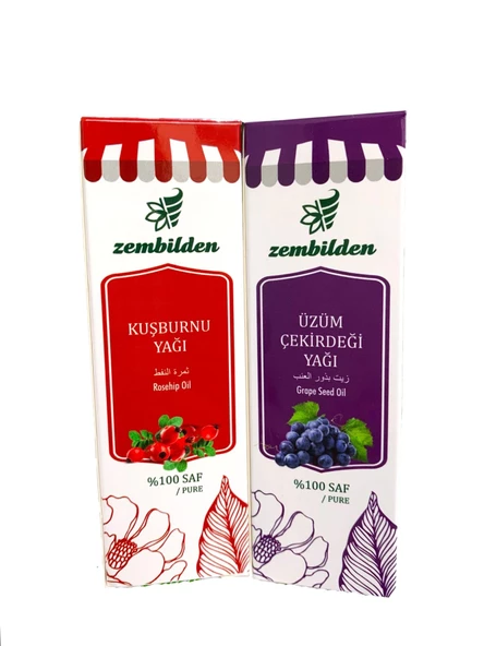 ZBD KUŞBURNU 10 ml - ÜZÜM ÇEKİRDEĞİ 20 ml CİLT BAKIM YAĞI