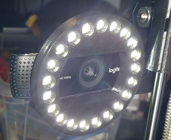 Logitech C920 / C922 / C930E Webcam İçin Led-Ring Plastik Aparat - 1