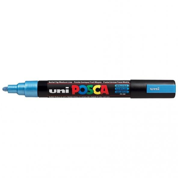 UNI POSCA SU BAZLI MARKOR METALIK MAVI (PC-1MR) - 3
