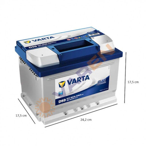 Varta Blue Dynamic D59 Alçak Tip 12 V 60 Ah 540 A(En) Akü - 2